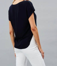 Lola & Sophie - Hybrid Drop Shoulder V-Neck T-Shirt