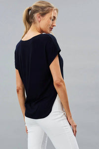 Lola & Sophie - Hybrid Drop Shoulder V-Neck T-Shirt
