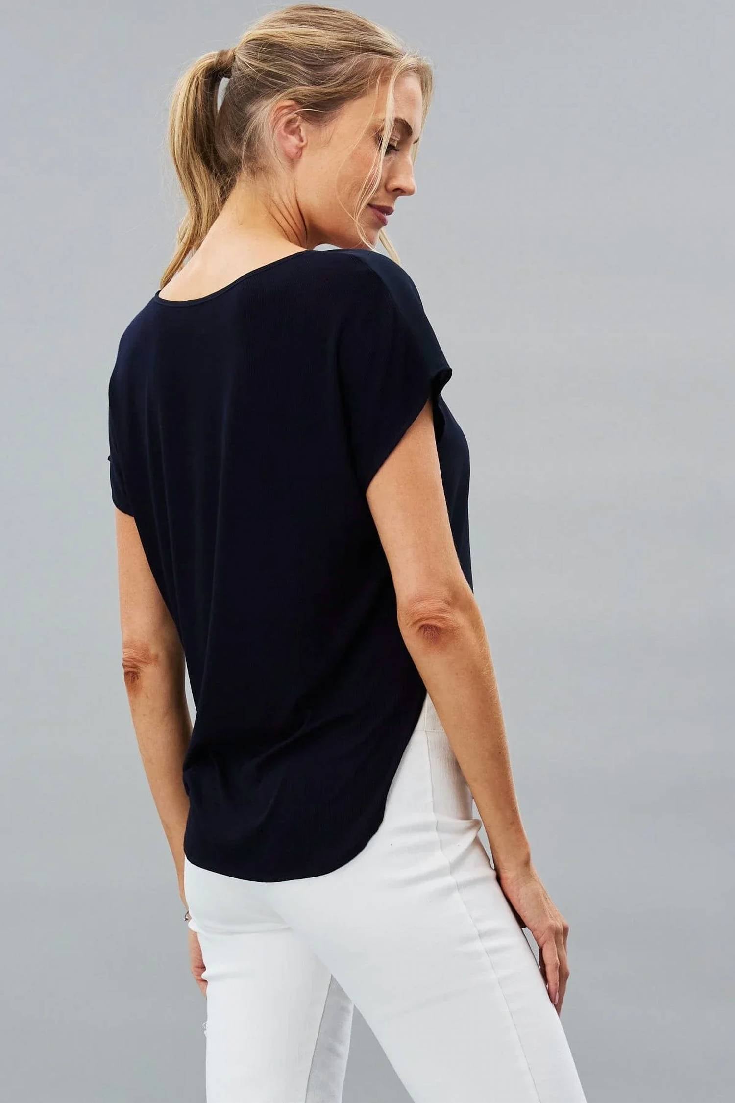 Lola & Sophie - Hybrid Drop Shoulder V-Neck T-Shirt