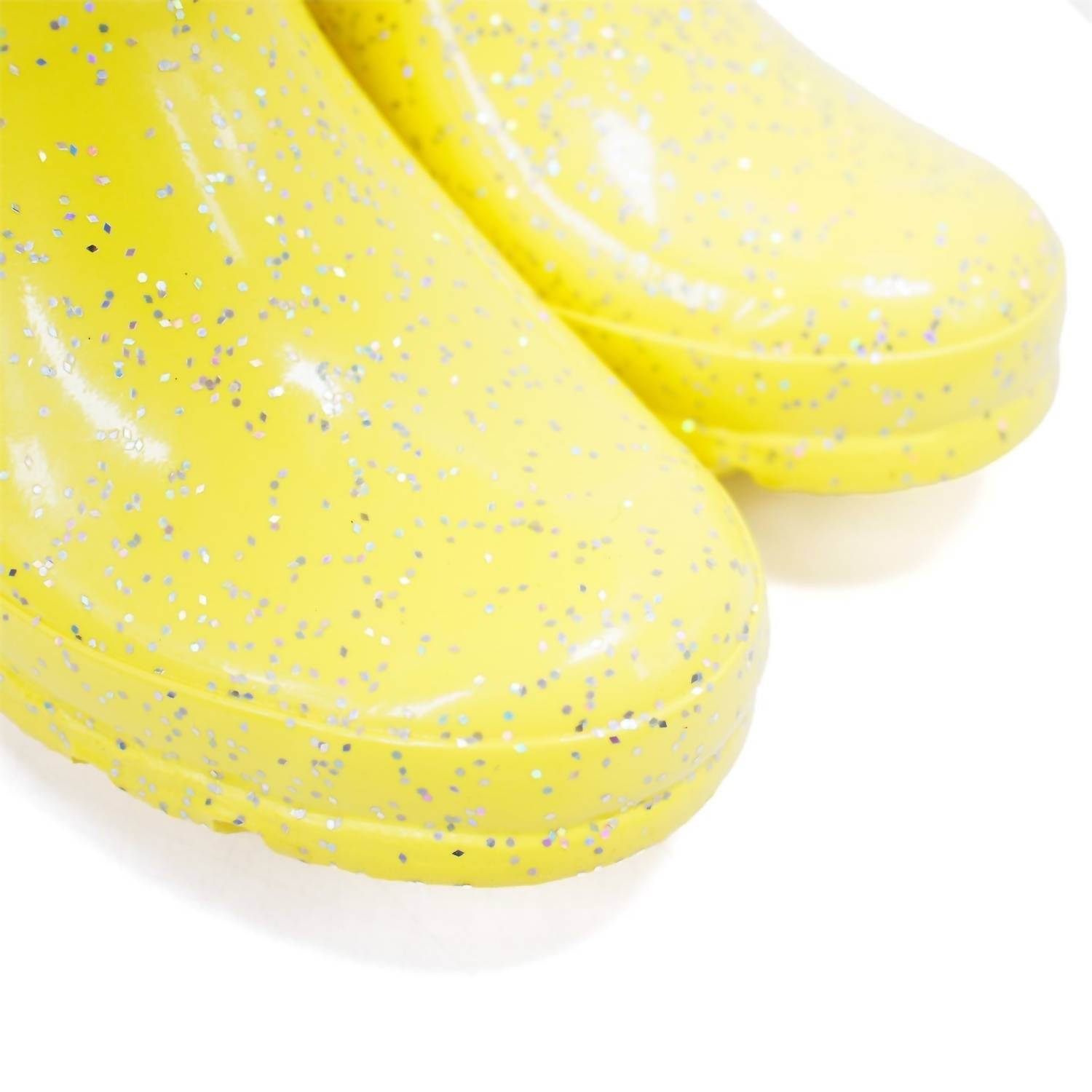 HUNTER Girls Giant Glitter Rain Boots in illuminating yellow - kids' shoe - view 8