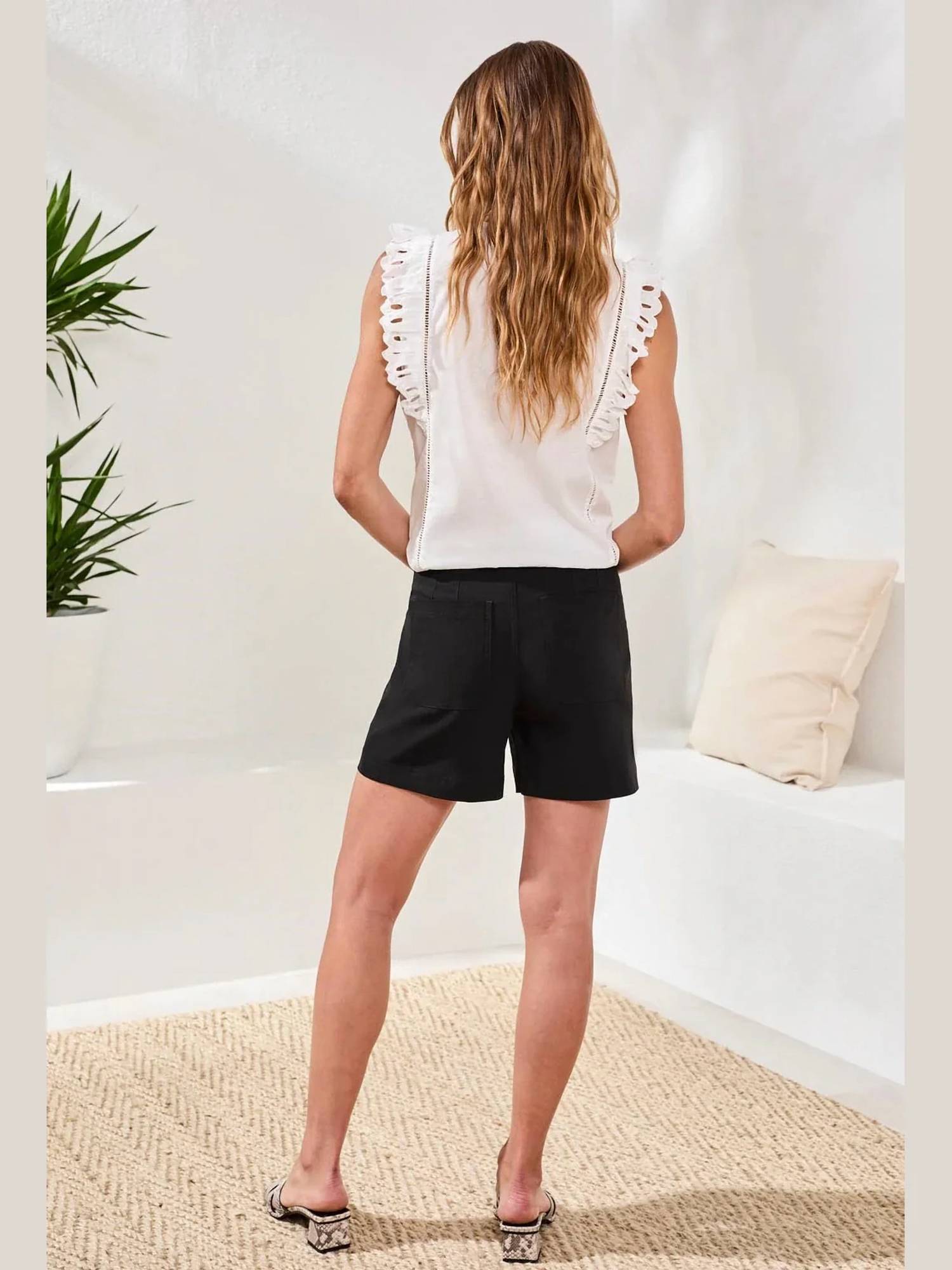 Tribal - Fly Front High Rise Shorts With Pockets