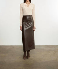 Enza Costa - LEATHER HI-WAIST CURVE SKIRT