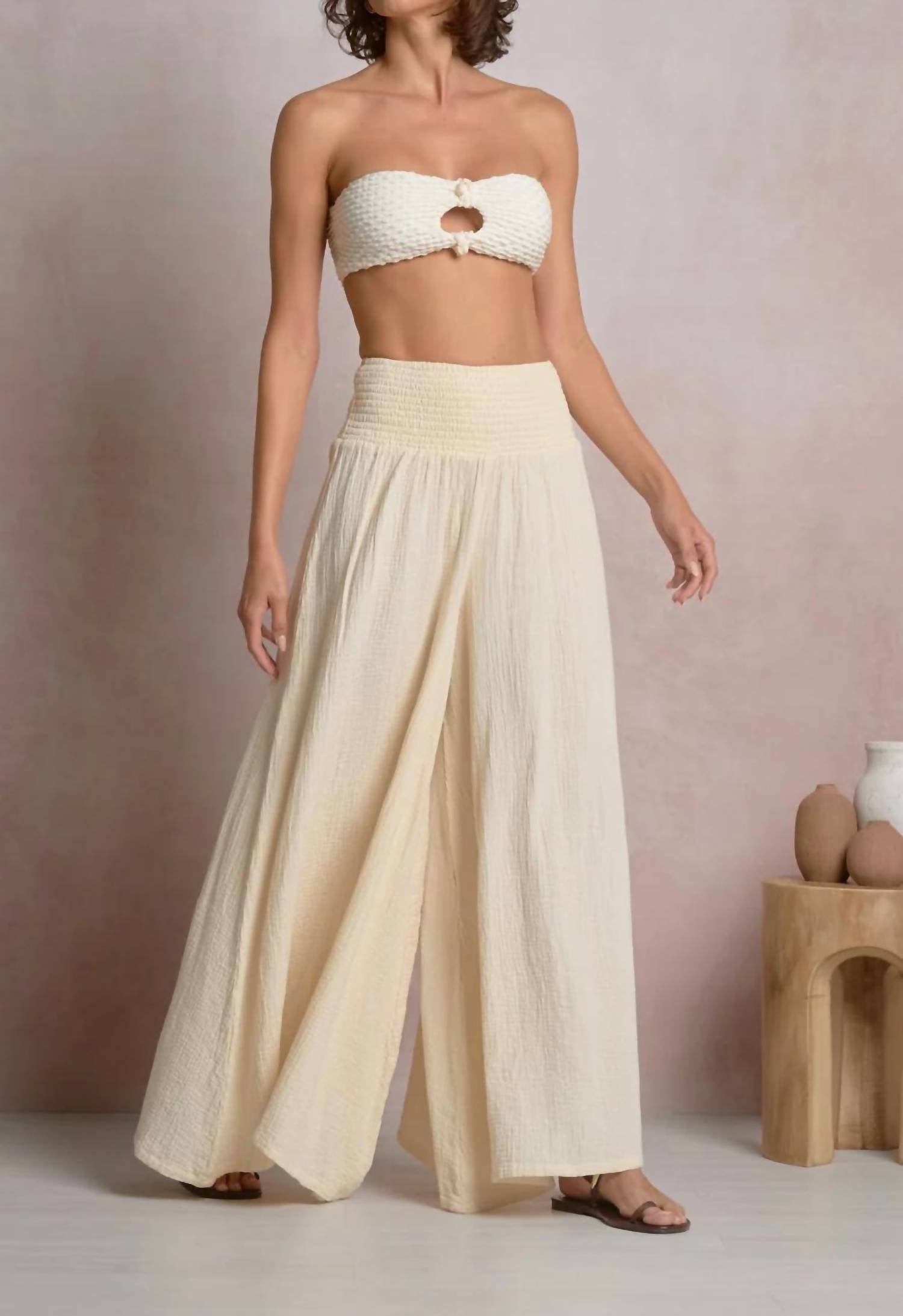 Elan - Palazzo Smocked Pants