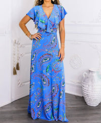 Surelymine - Paisley On Or Off-shoulder Maxi Dress