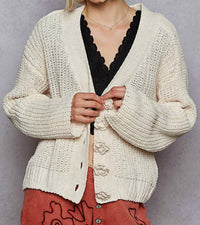 Pol - V-neck Long Sleeve Regular Fit Cardigan