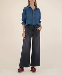 KUT FROM THE KLOTH Meg High Rise Wide Leg Jeans in enjoy grey - women's jeans