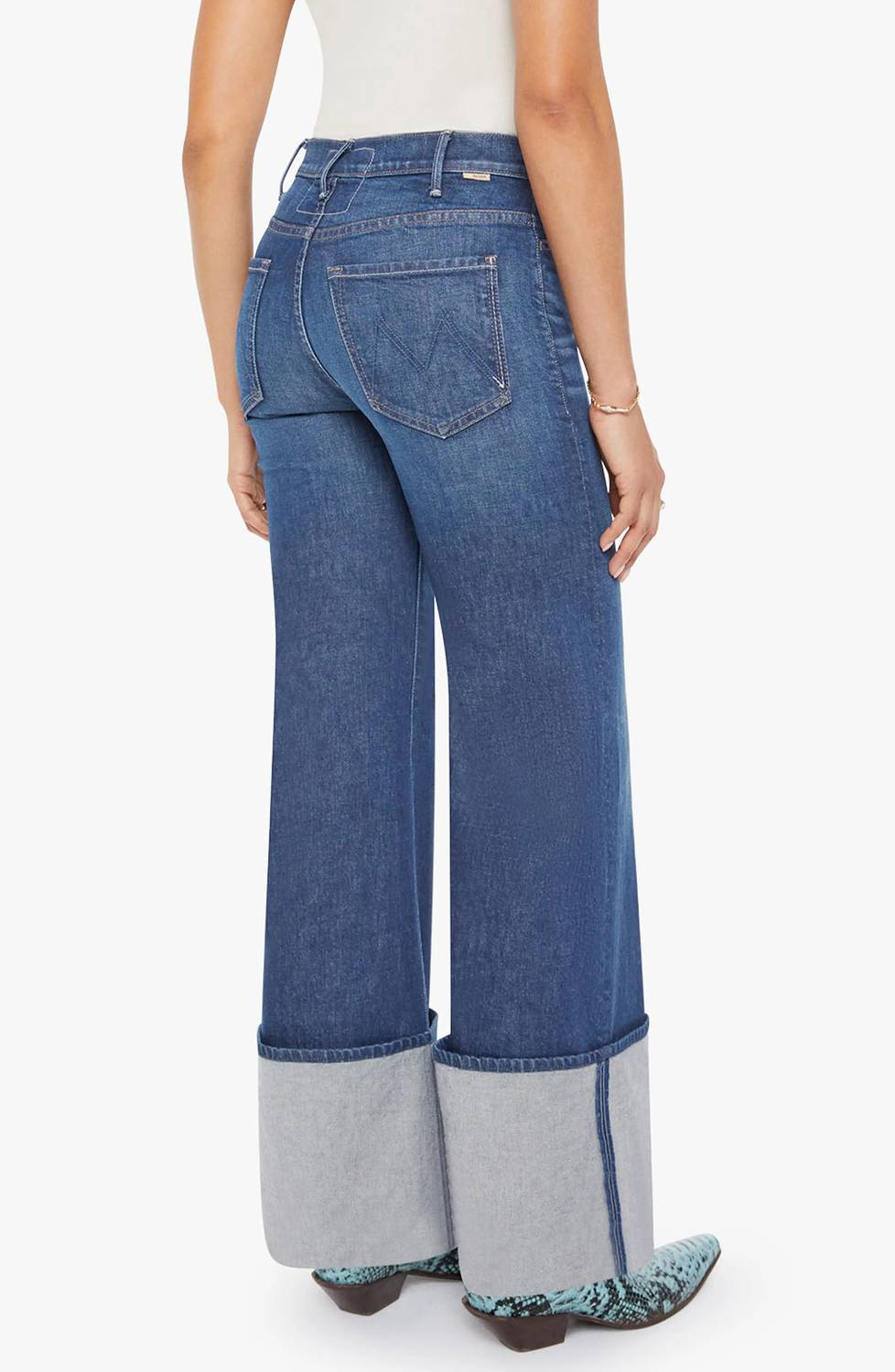 Mother - The Lil Hustler Roller Sneak Cuff Wide Leg Jeans