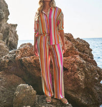 Esqualo - Striped Wide Trousers