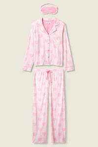 PJ Salvage Valentine's Day Leopard Hearts Print 3-piece Pajama Set in pink - women's intimate - view 5