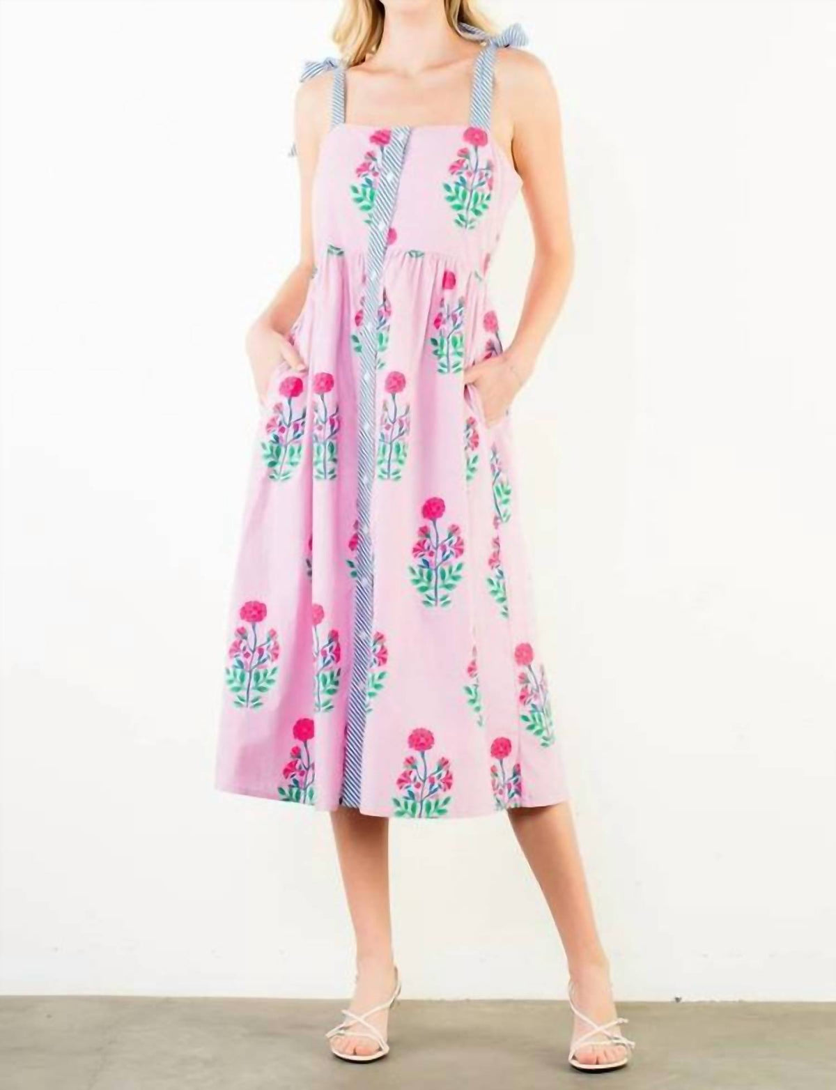 Thml - Women's Tie Floral Midi Dress
