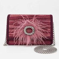 Elektra'S Workshop - Women's Ostrich Feather Shoulder Bag