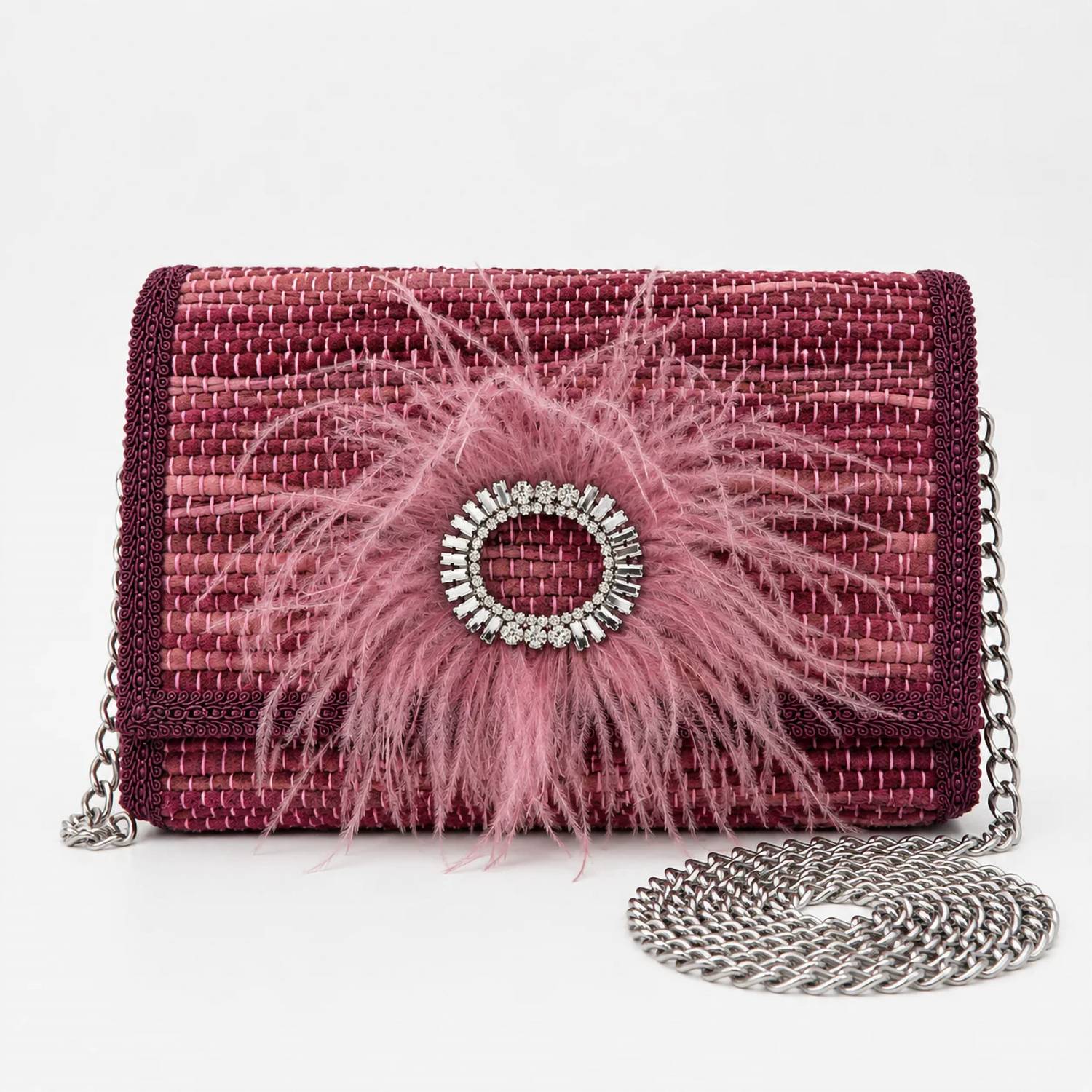 Elektra'S Workshop - Women's Ostrich Feather Shoulder Bag