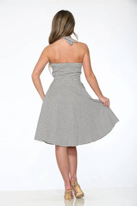 Orchid Bloom - Checkmate Halter Swing Dress