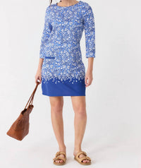 Cabana Life Cabana Mini Shift Dress in seaside floral navy - women's dress - detail view