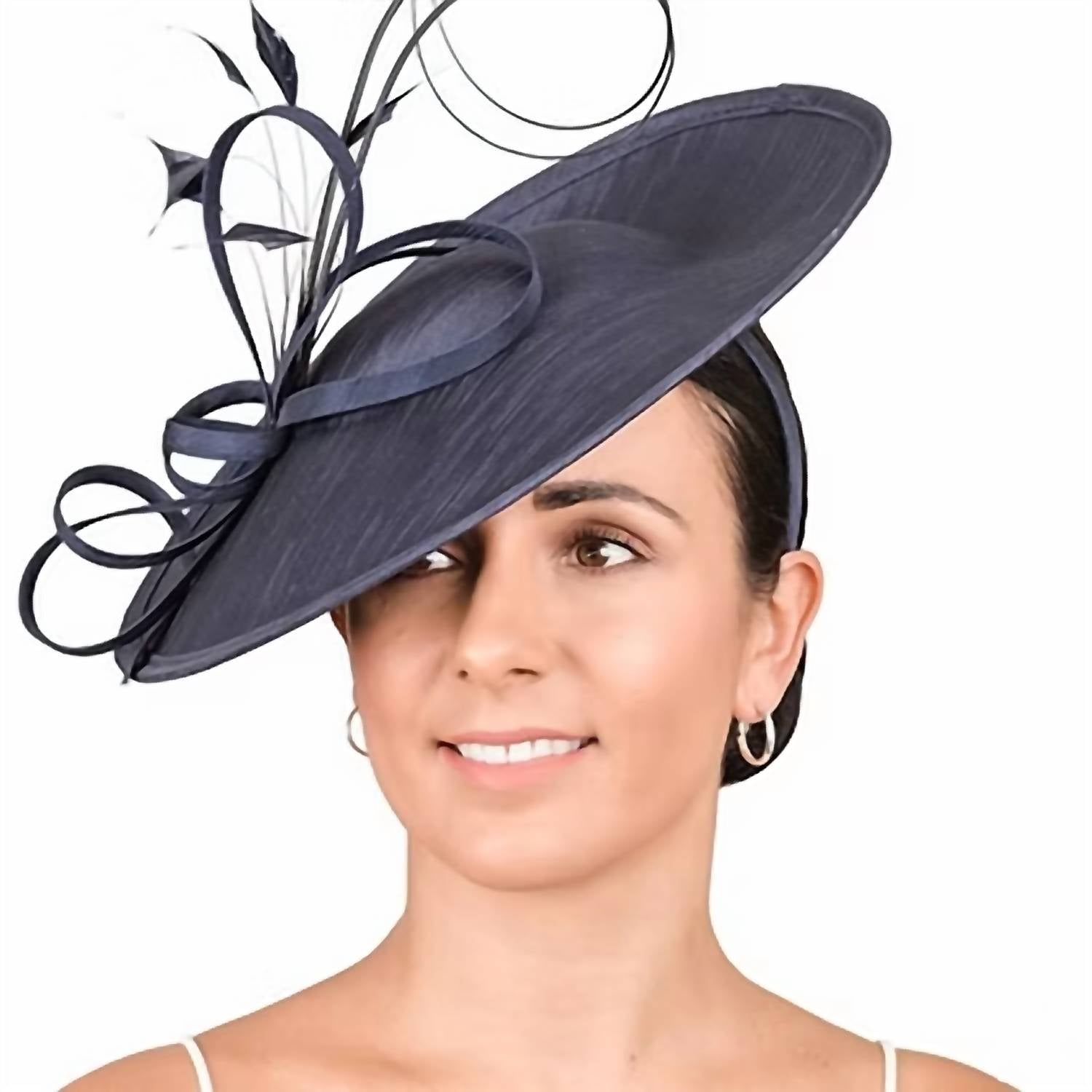 Sinamay - Women's Disc Hatinator With Twists And Feathers
