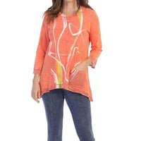 Jess & Jane - Willow Mineral Washed Mesh Contrast Top