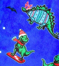 iScream Men's Holiday Dino Plush Board Shorts in blue - men's shorts - detail view