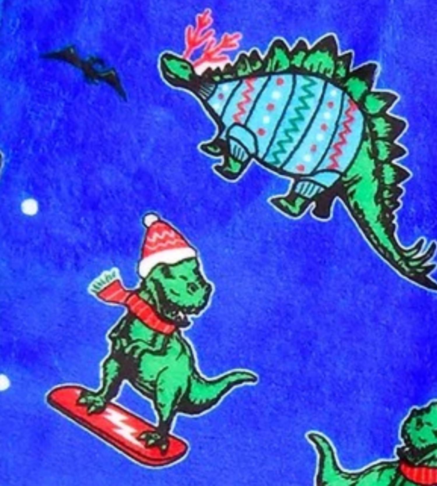 iScream Men's Holiday Dino Plush Board Shorts in blue - men's shorts - detail view