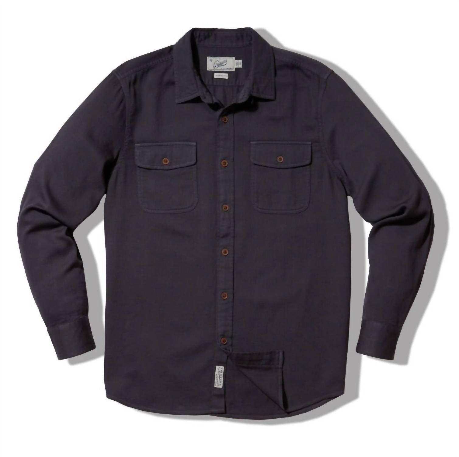 Grayers Men's Bedford Textured Shirt in india ink - men's long sleeve top