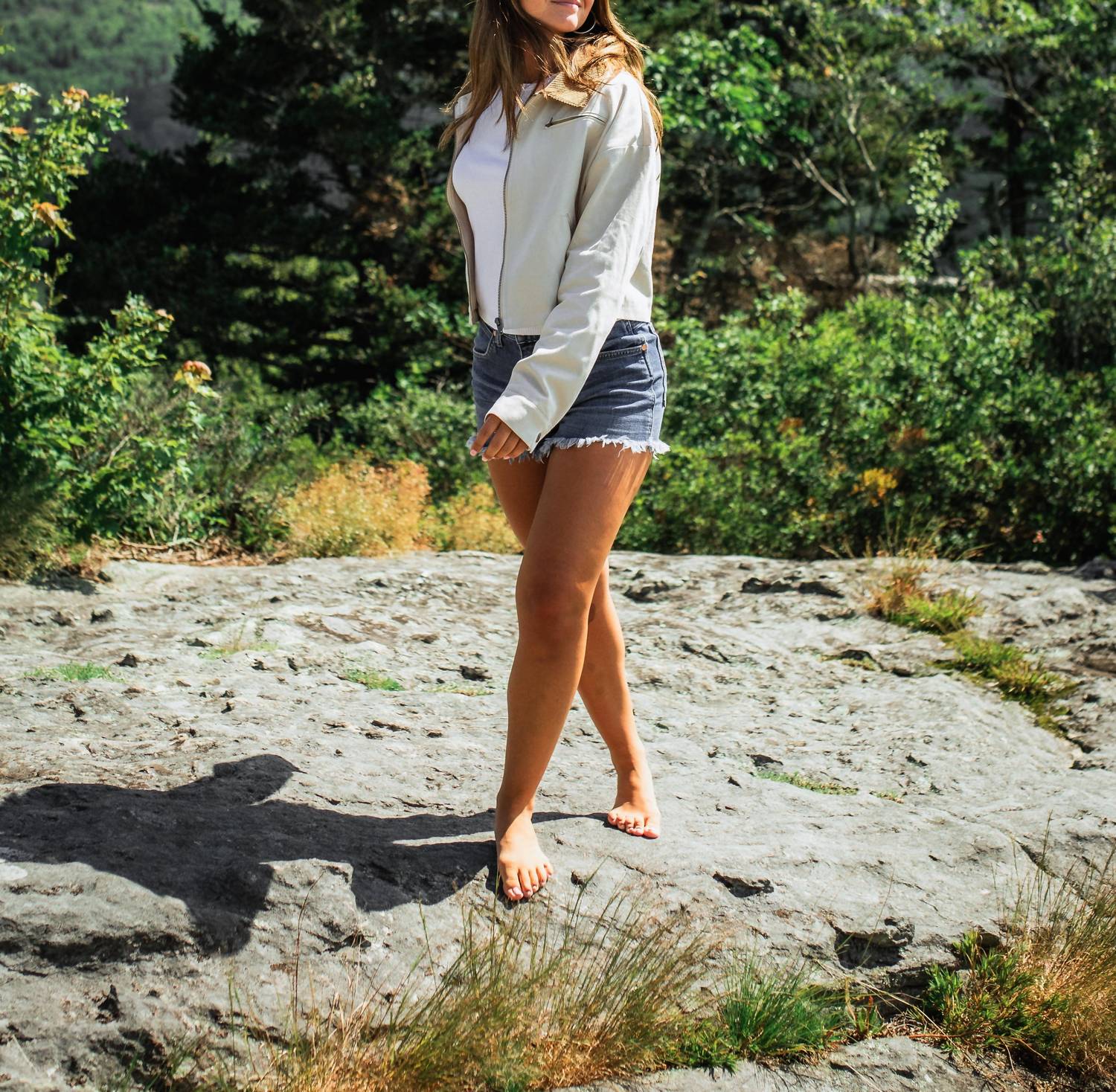 SAGE THE LABEL Bramble Cropped Barn Jacket in brown - women's jacket - alternate view