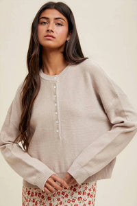 Wishlist - Henley Button-up Sweater