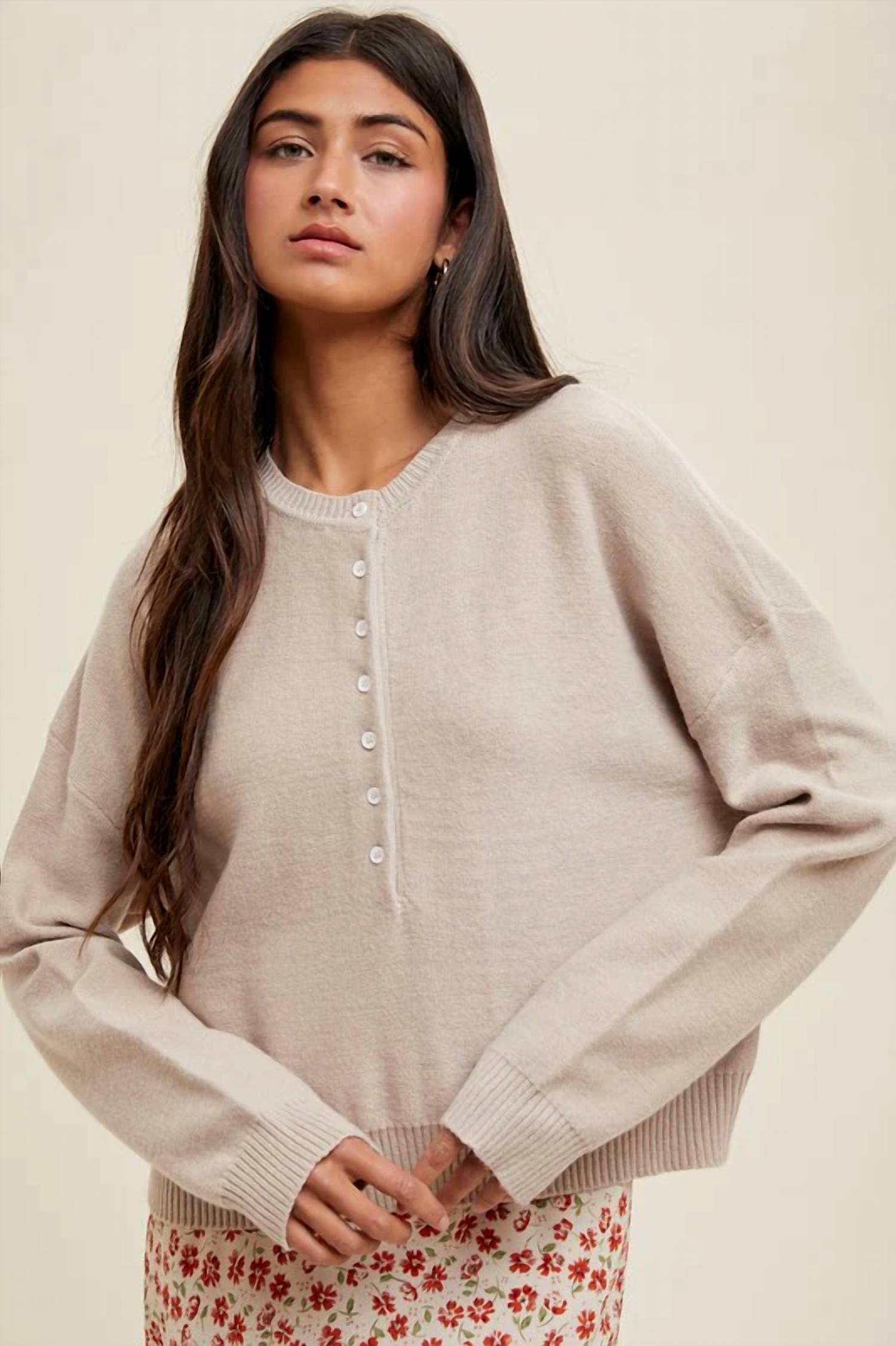 Wishlist - Henley Button-up Sweater