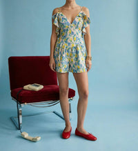 Heyson - Floral Flutter Strap Open-back Romper