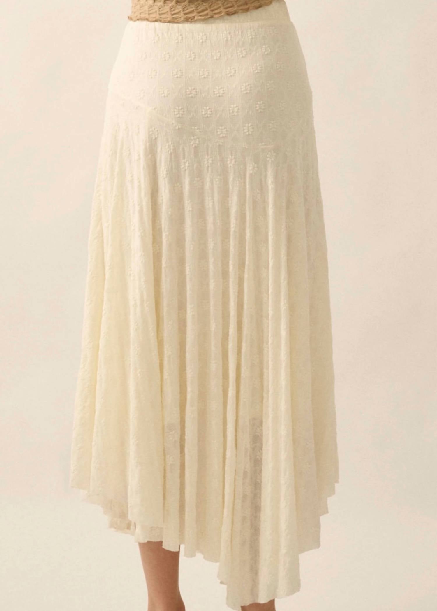 Promesa - Floral Embroidered Midi Skirt