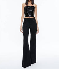 Alice + Olivia - Vivi Sequin Cropped Top
