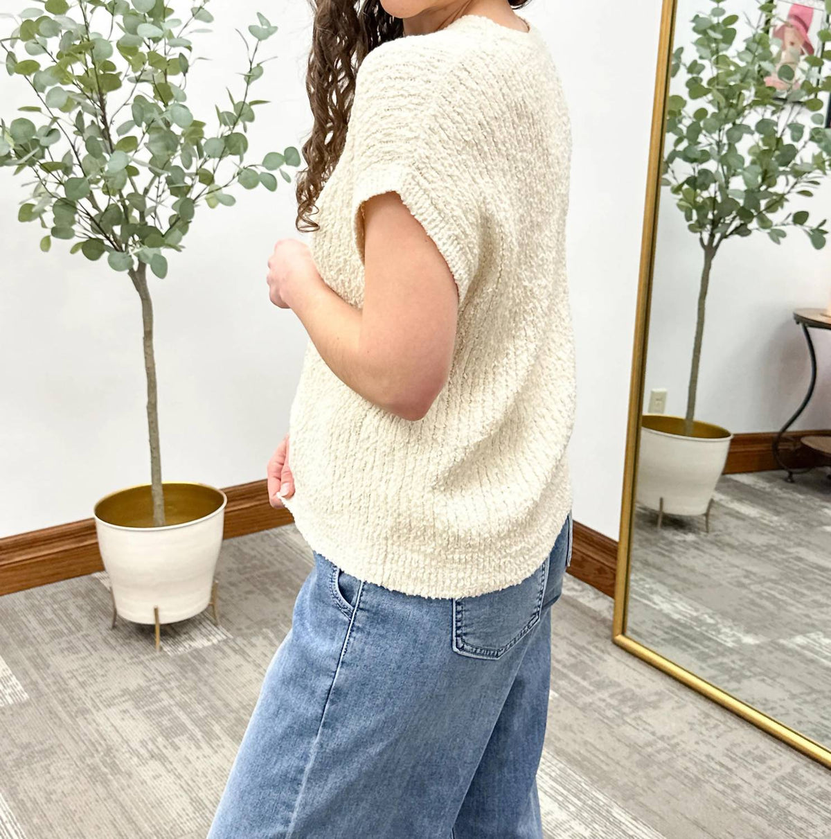 Blu Pepper - Short Sleeve Button Sweater