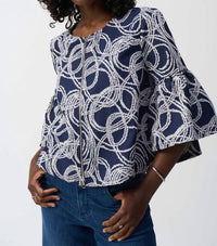 Joseph Ribkoff - Abstract Jacquard Trapeze Jacket