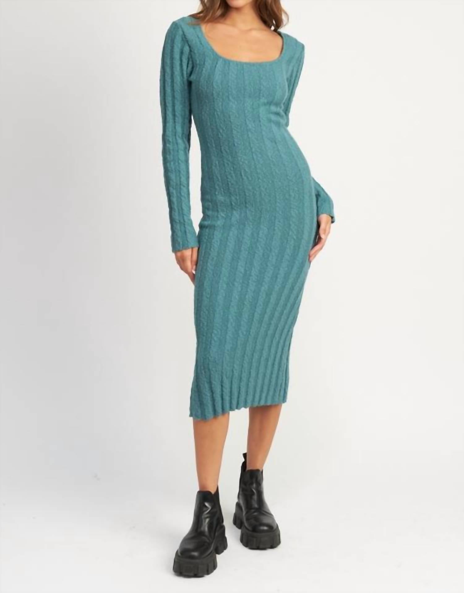 Emory Park - Square Neck Ribbed Midi Dress