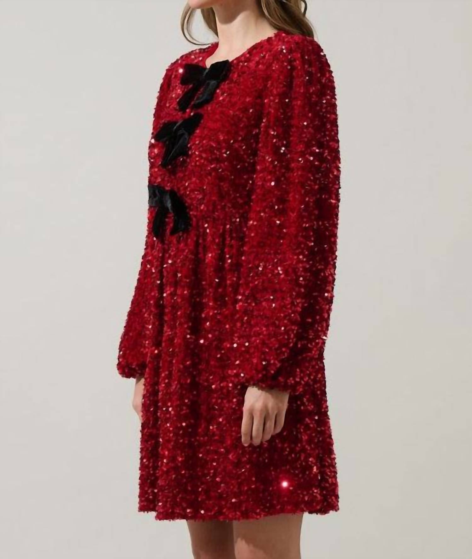 Sugarlips - Darla Sequin Glow Bow Mini Dress