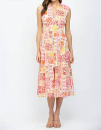 Fate - Floral Patchwork Midi Dress