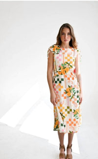 Never a Wallflower Oranges Cinch Waist Dress in citrus - women's dress - alternate view