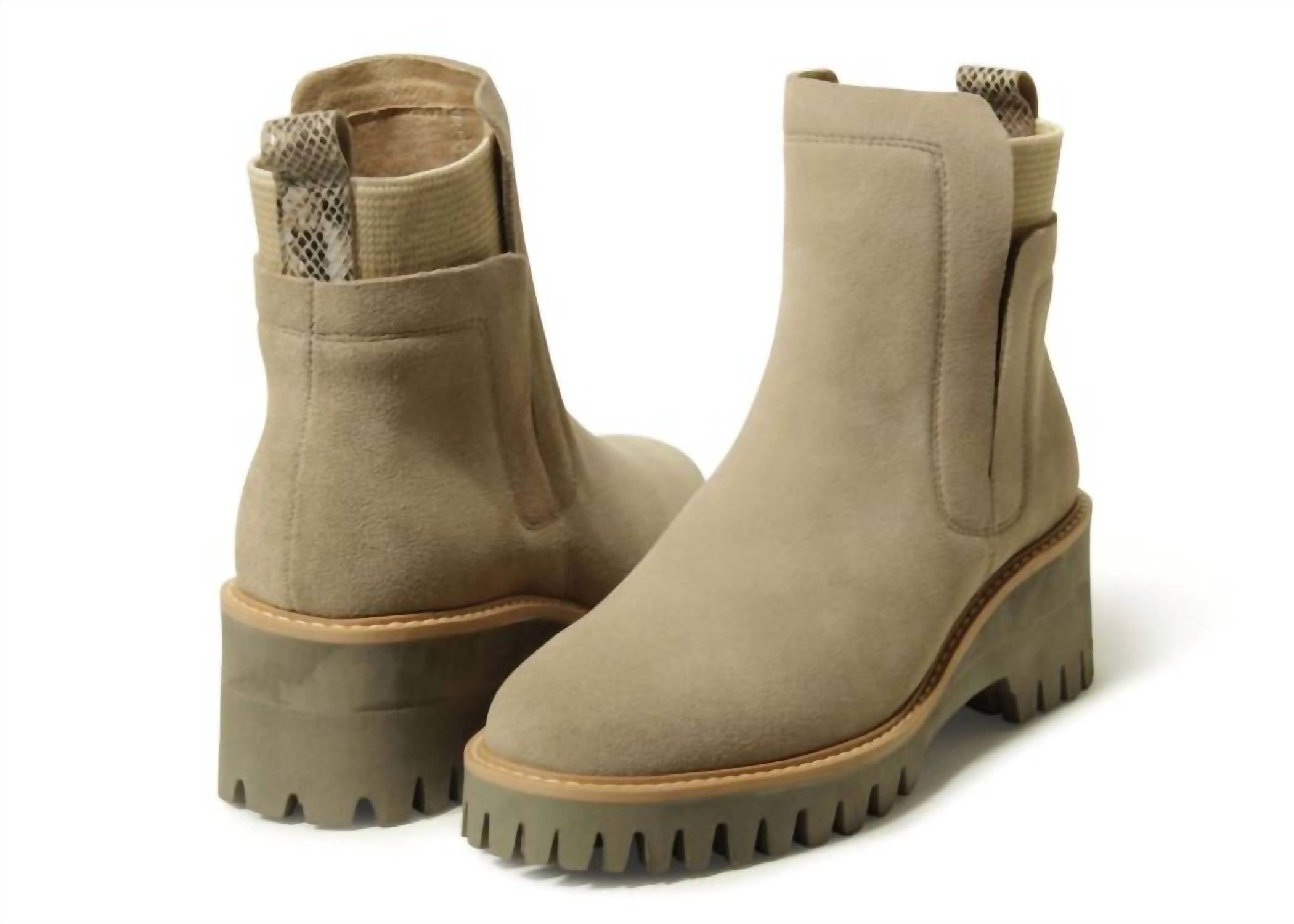 VANELi Women's Mariel Ankle Boot in tortora nival suede - women's shoe - detail view