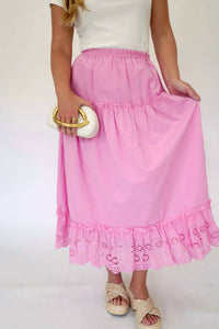 Hyfve - Cotton Eyelet Tiered Maxi Skirt