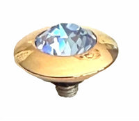 Qudo Women's Tondo 11 Mm Jewelry Topper in baby blue rose gold - women's jewelry