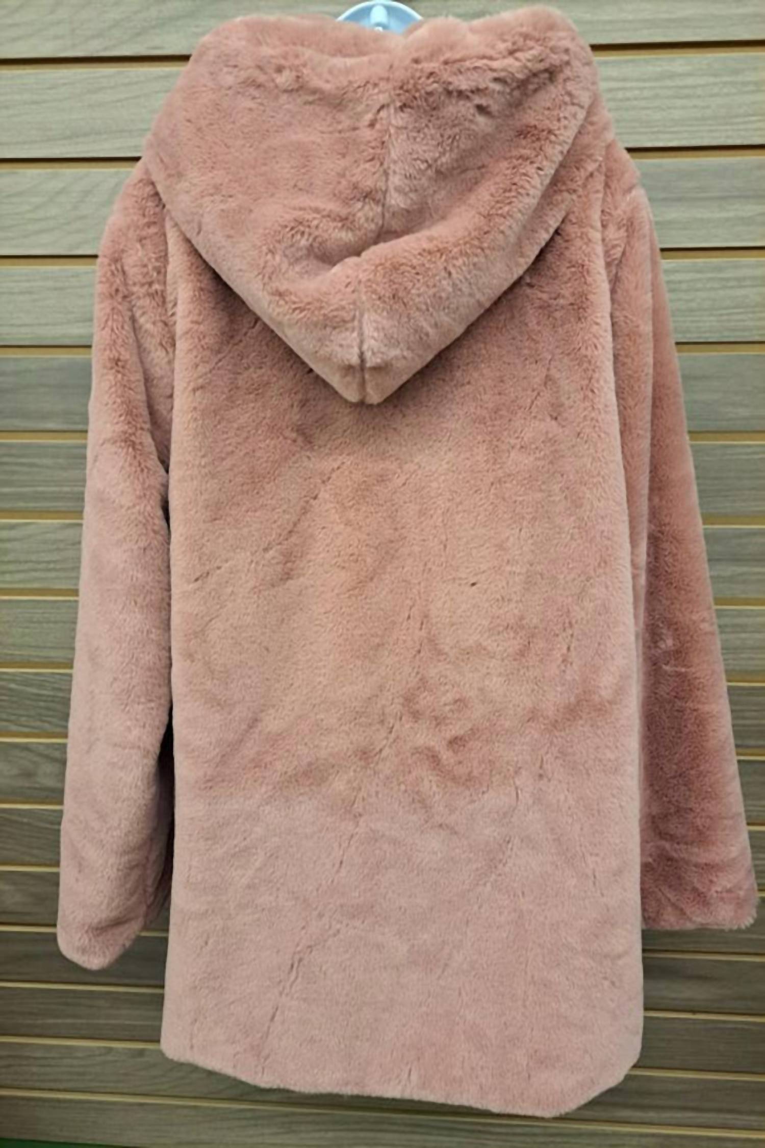 Janice Apparel - Women's Velour Jacket Hooks To Close Pockets
