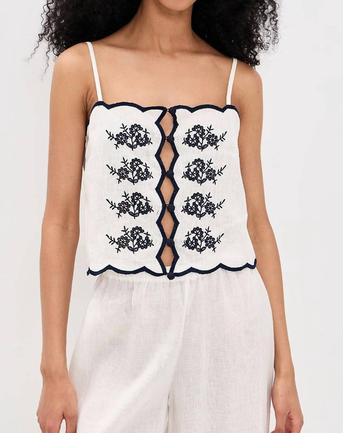 Cami Nyc - Nazare Embroidered Linen Camisole