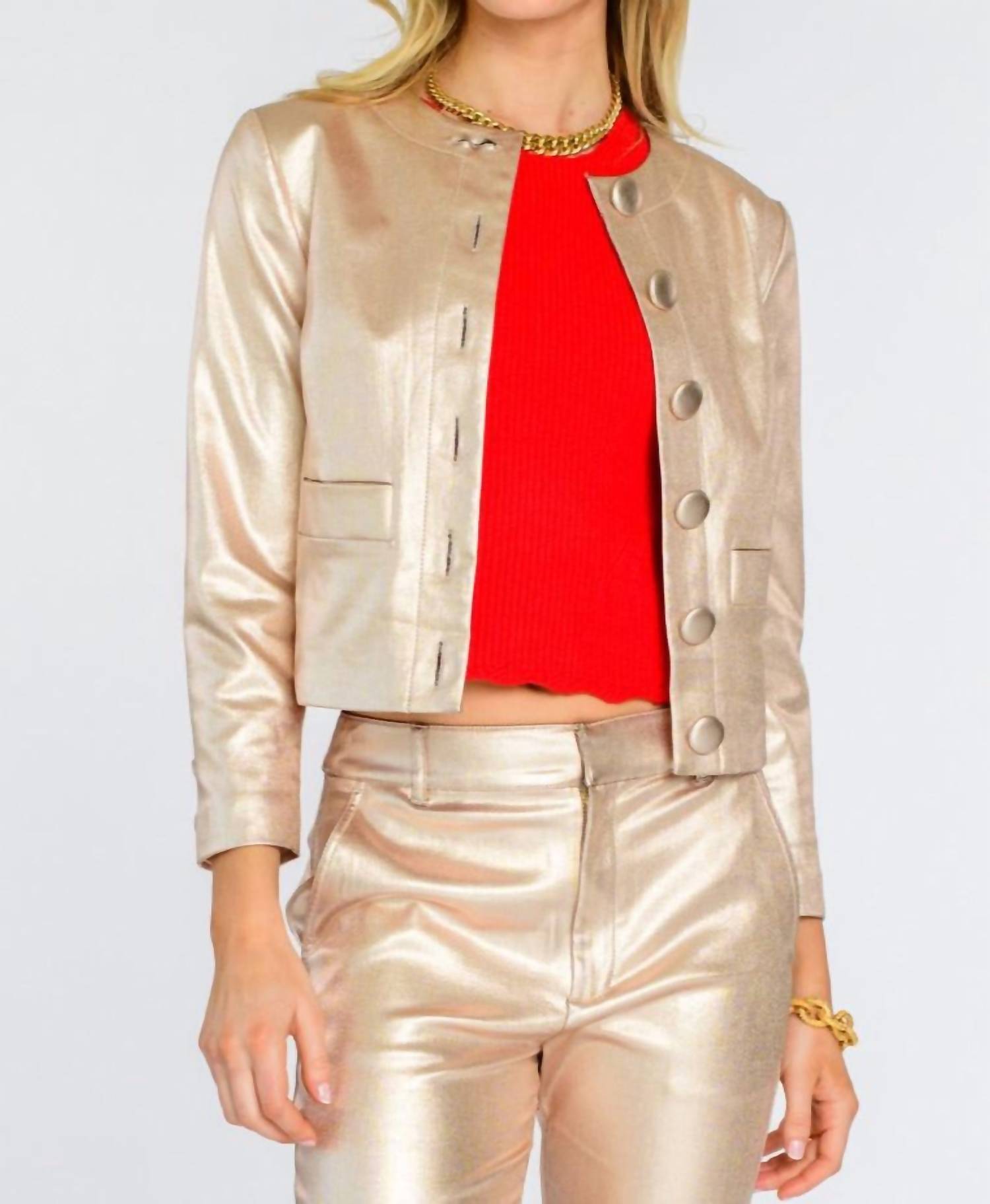 Elizabeth James The Label - Remy Metallic Denim Jacket