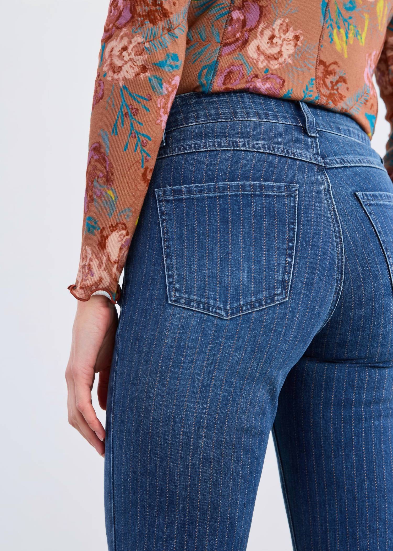 Fdj - Olivia pinstripe straight ankle Jean