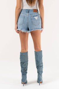 Hidden - Sofie High Rise Mom Short With Fray Hem