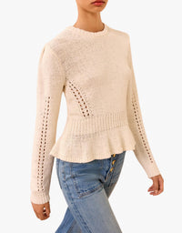 Ulla Johnson - Aurelie Long Sleeve Peplum Pullover Sweater