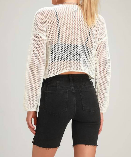 Free People - Avery Denim Bermuda Frayed Hem Shorts Ash Black