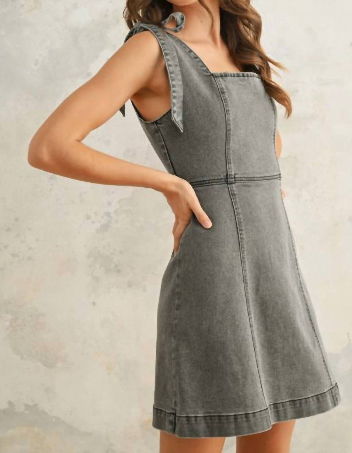 Miou Muse - Tie On Sleeve Mini Dress
