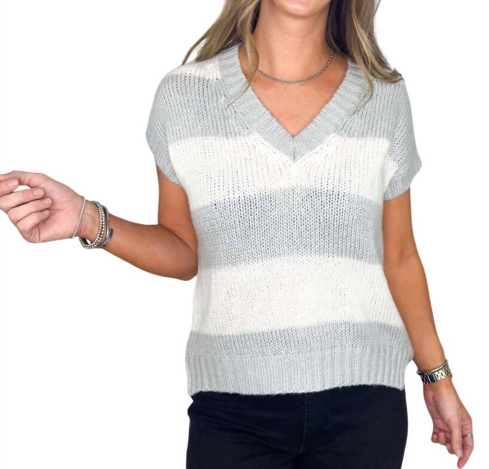 Wooden Ships - Striped V-neck Vest