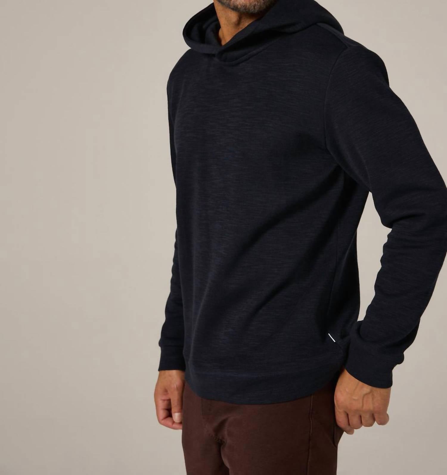 7Diamonds Shoreline Long Sleeves Hoodie in navy - men's shirt - detail view