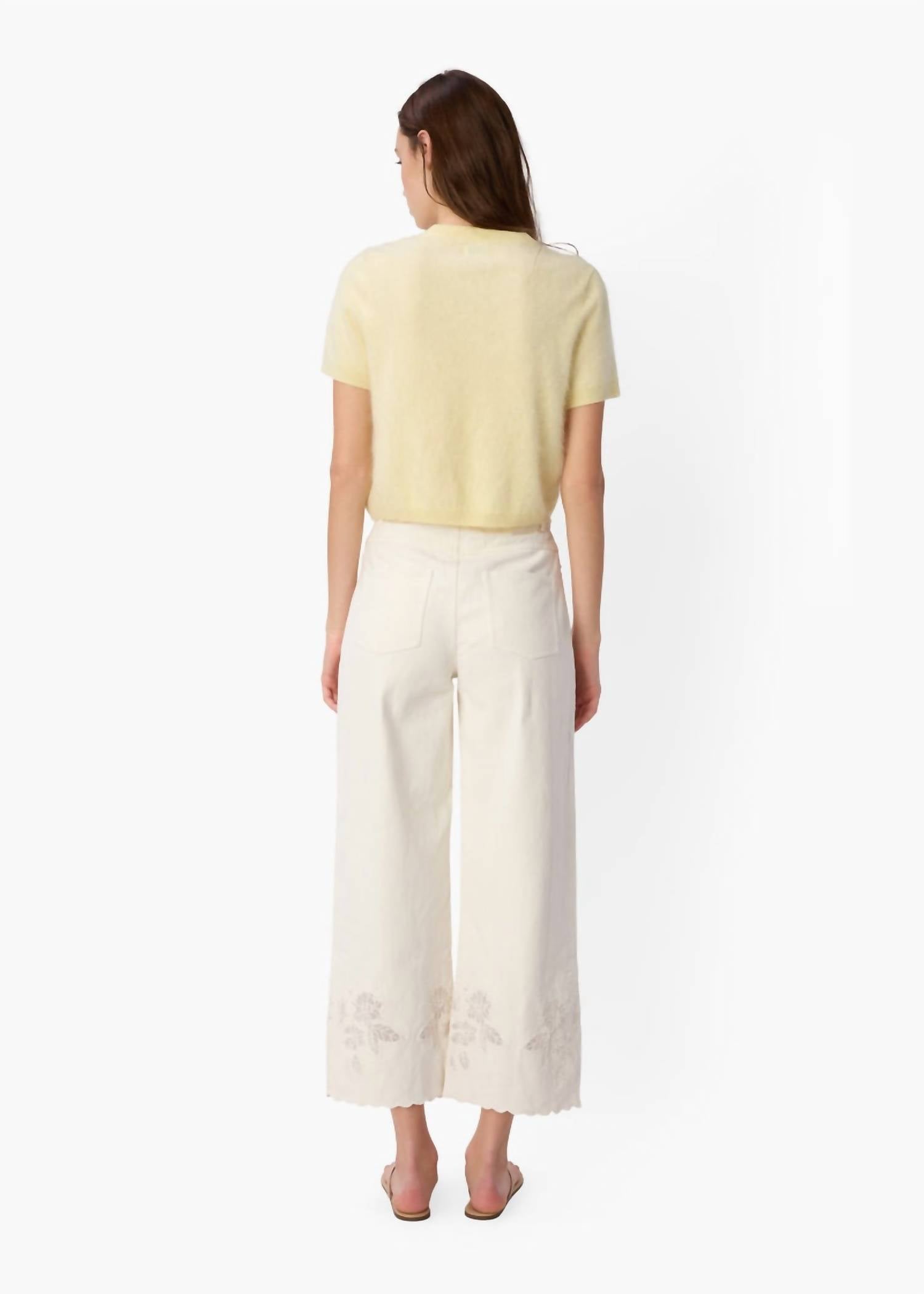 Cami NYC Eugeney Cashmere Top in custard - women's t-shirt - alternate view