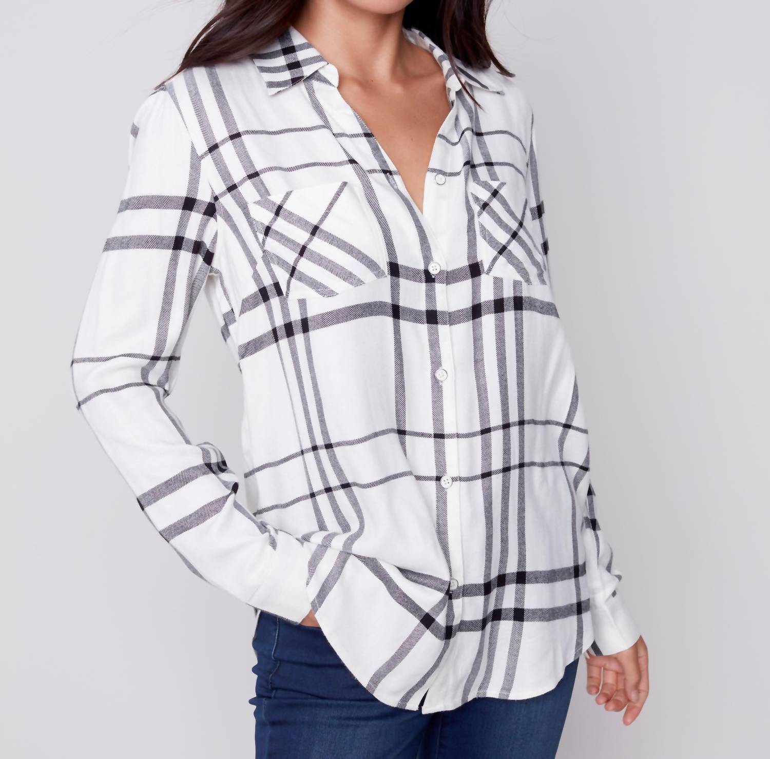 Charlie B - Button Up Plaid Shirt